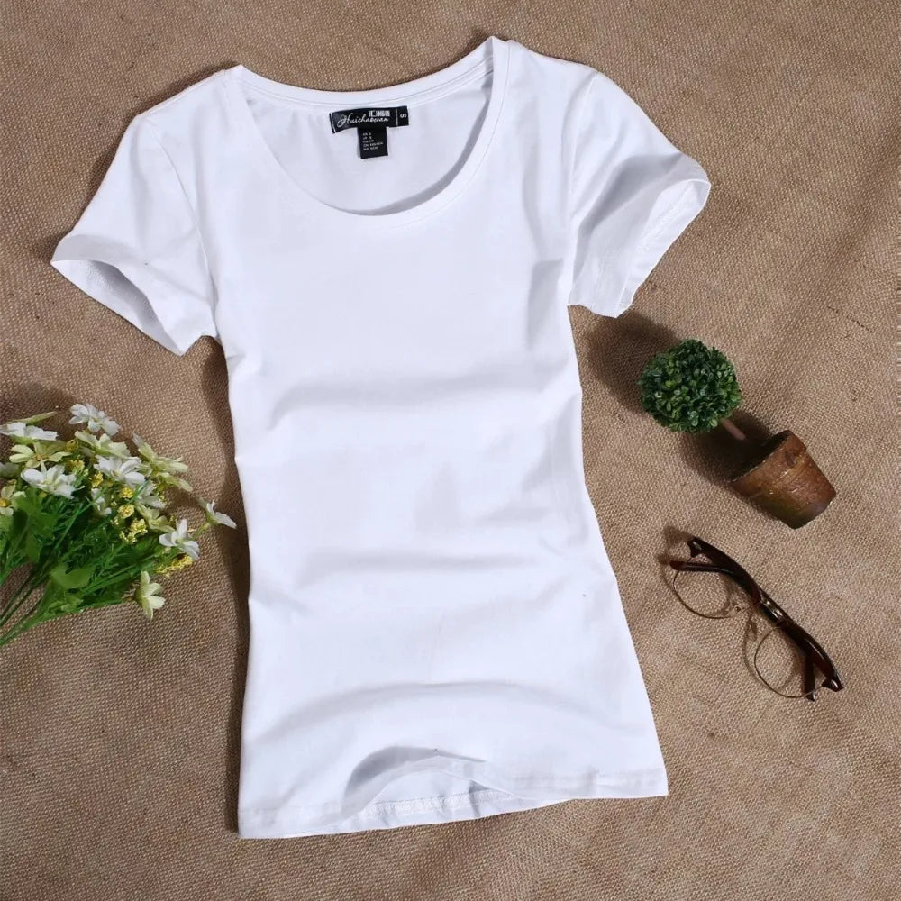 MRMT 2025 Women's T-Shirt Casual Women Short Sleeved Slim Solid